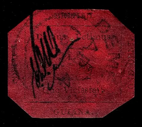 British Guiana 1c Magenta stamp of 1856, the world's most valuable stamp