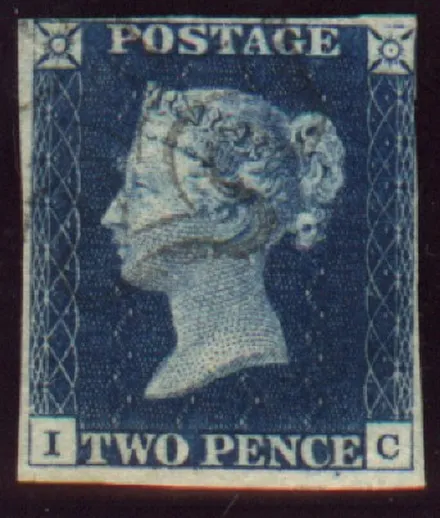 Two Penny Blue stamp, Great Britain 1840